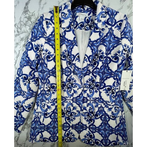 Liz Claiborne Womens Classic Fit Blazer Blue & White Size Medium - Picture 4 of 10